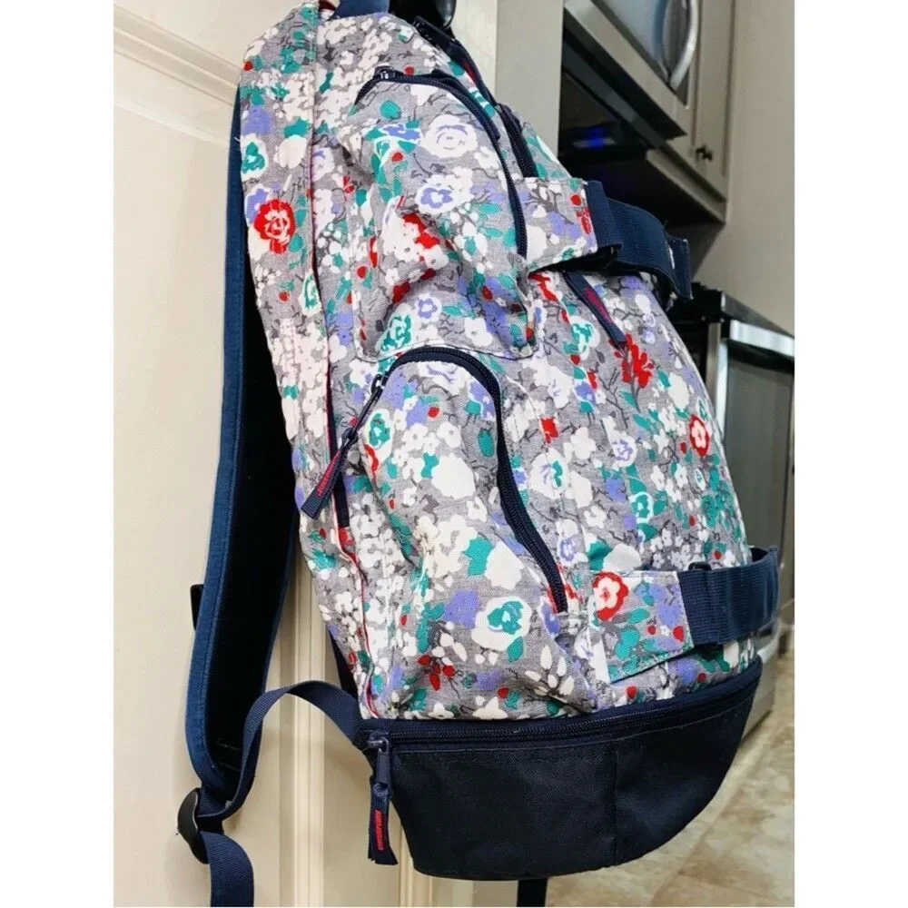 Burton Distortion 29L Backpack Floral Chambray School Skate Snowboarding EUC